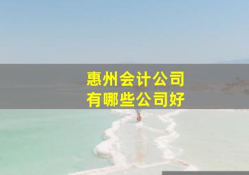 惠州会计公司有哪些公司好