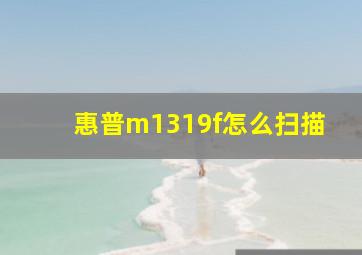 惠普m1319f怎么扫描