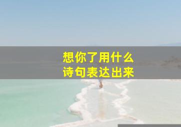 想你了用什么诗句表达出来