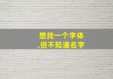 想找一个字体,但不知道名字