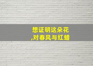 想证明这朵花,对春风与红蜡