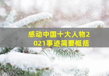 感动中国十大人物2021事迹简要概括