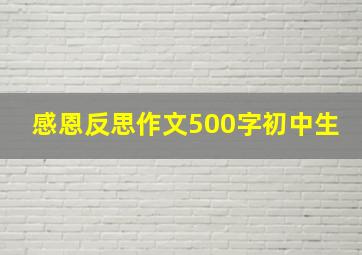 感恩反思作文500字初中生