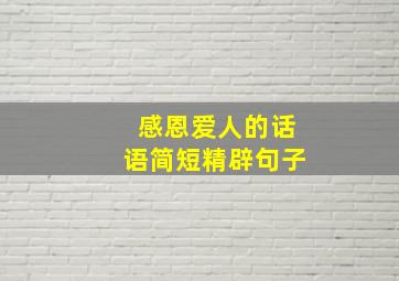 感恩爱人的话语简短精辟句子