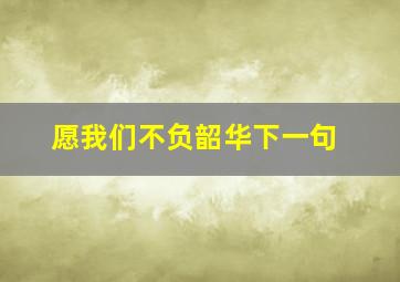 愿我们不负韶华下一句