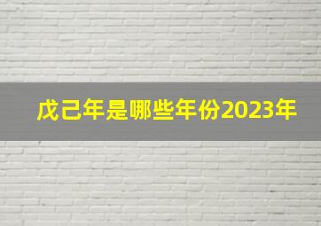 戊己年是哪些年份2023年