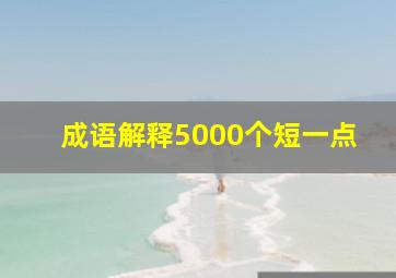 成语解释5000个短一点