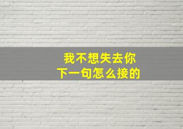 我不想失去你下一句怎么接的