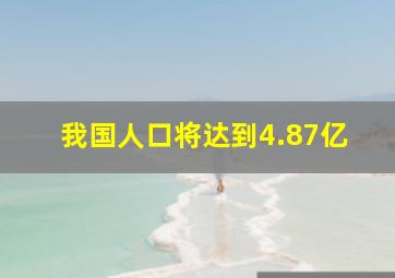 我国人口将达到4.87亿