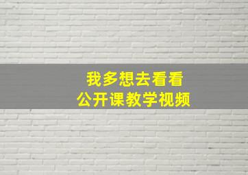 我多想去看看公开课教学视频