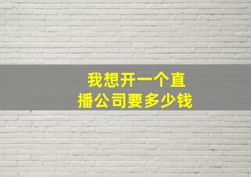 我想开一个直播公司要多少钱