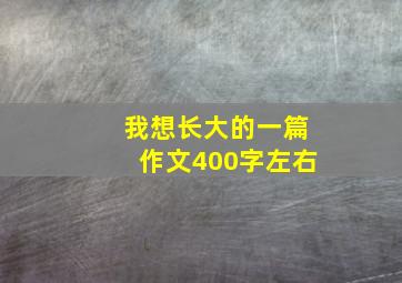 我想长大的一篇作文400字左右