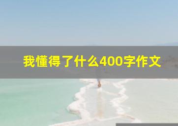 我懂得了什么400字作文