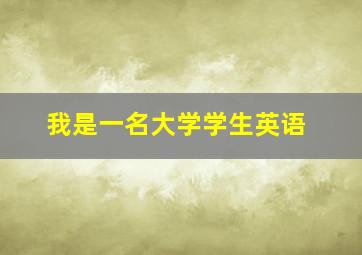 我是一名大学学生英语