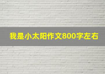 我是小太阳作文800字左右