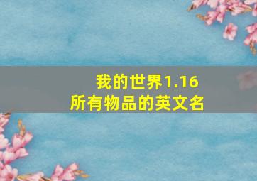 我的世界1.16所有物品的英文名