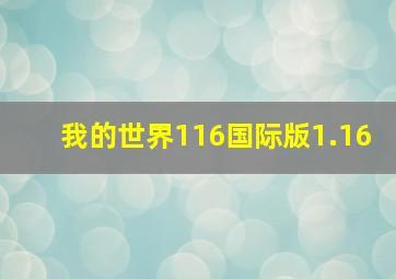 我的世界116国际版1.16