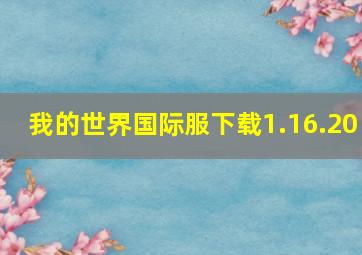 我的世界国际服下载1.16.20