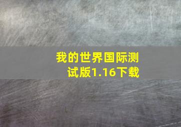 我的世界国际测试版1.16下载