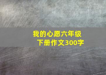 我的心愿六年级下册作文300字