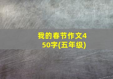 我的春节作文450字(五年级)