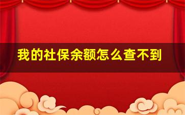 我的社保余额怎么查不到