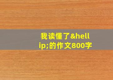 我读懂了…的作文800字