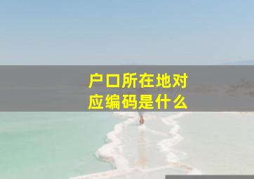 户口所在地对应编码是什么