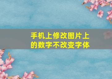 手机上修改图片上的数字不改变字体