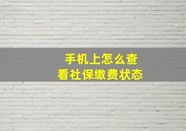 手机上怎么查看社保缴费状态