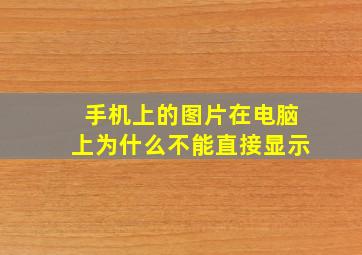 手机上的图片在电脑上为什么不能直接显示