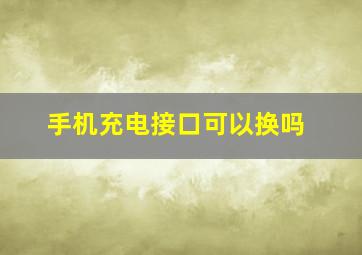 手机充电接口可以换吗