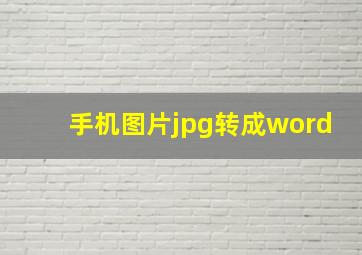 手机图片jpg转成word