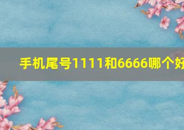 手机尾号1111和6666哪个好