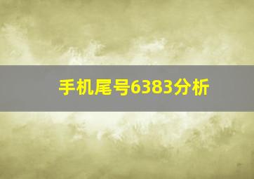 手机尾号6383分析