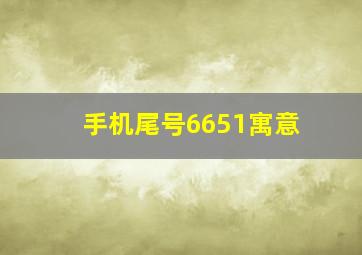 手机尾号6651寓意