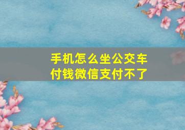 手机怎么坐公交车付钱微信支付不了