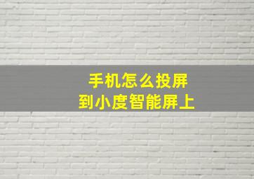 手机怎么投屏到小度智能屏上