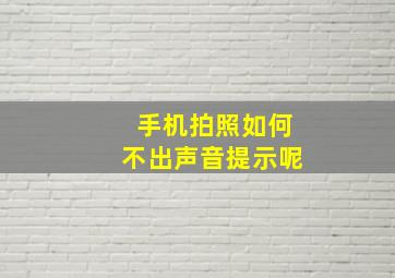 手机拍照如何不出声音提示呢