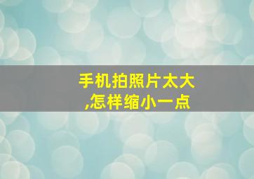 手机拍照片太大,怎样缩小一点