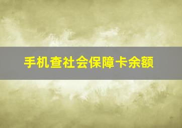 手机查社会保障卡余额