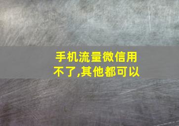 手机流量微信用不了,其他都可以