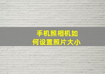 手机照相机如何设置照片大小