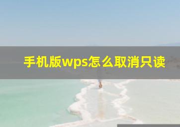 手机版wps怎么取消只读