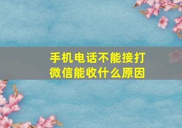 手机电话不能接打微信能收什么原因