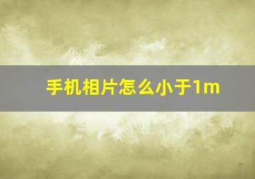 手机相片怎么小于1m