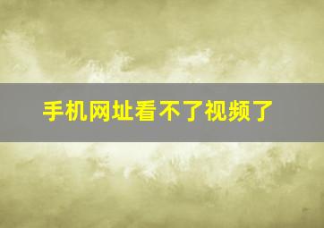 手机网址看不了视频了