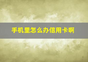 手机里怎么办信用卡啊