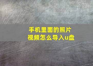 手机里面的照片视频怎么导入u盘