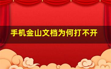 手机金山文档为何打不开